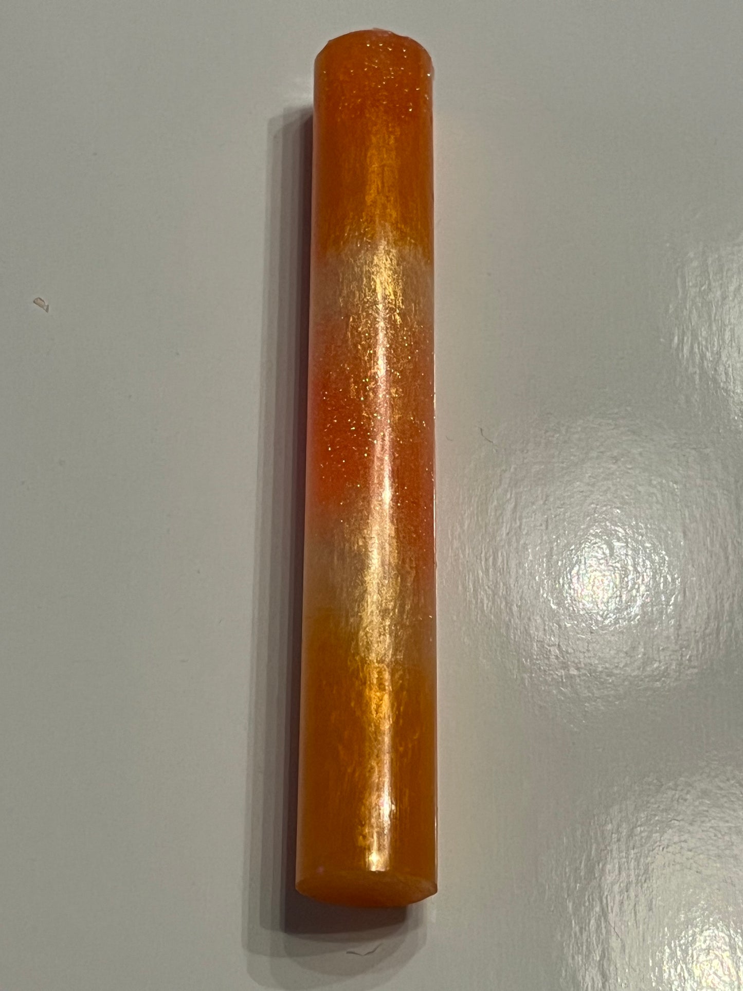 Orange and White Diamond Art Pen Blank – 3/4" x 5 1/4