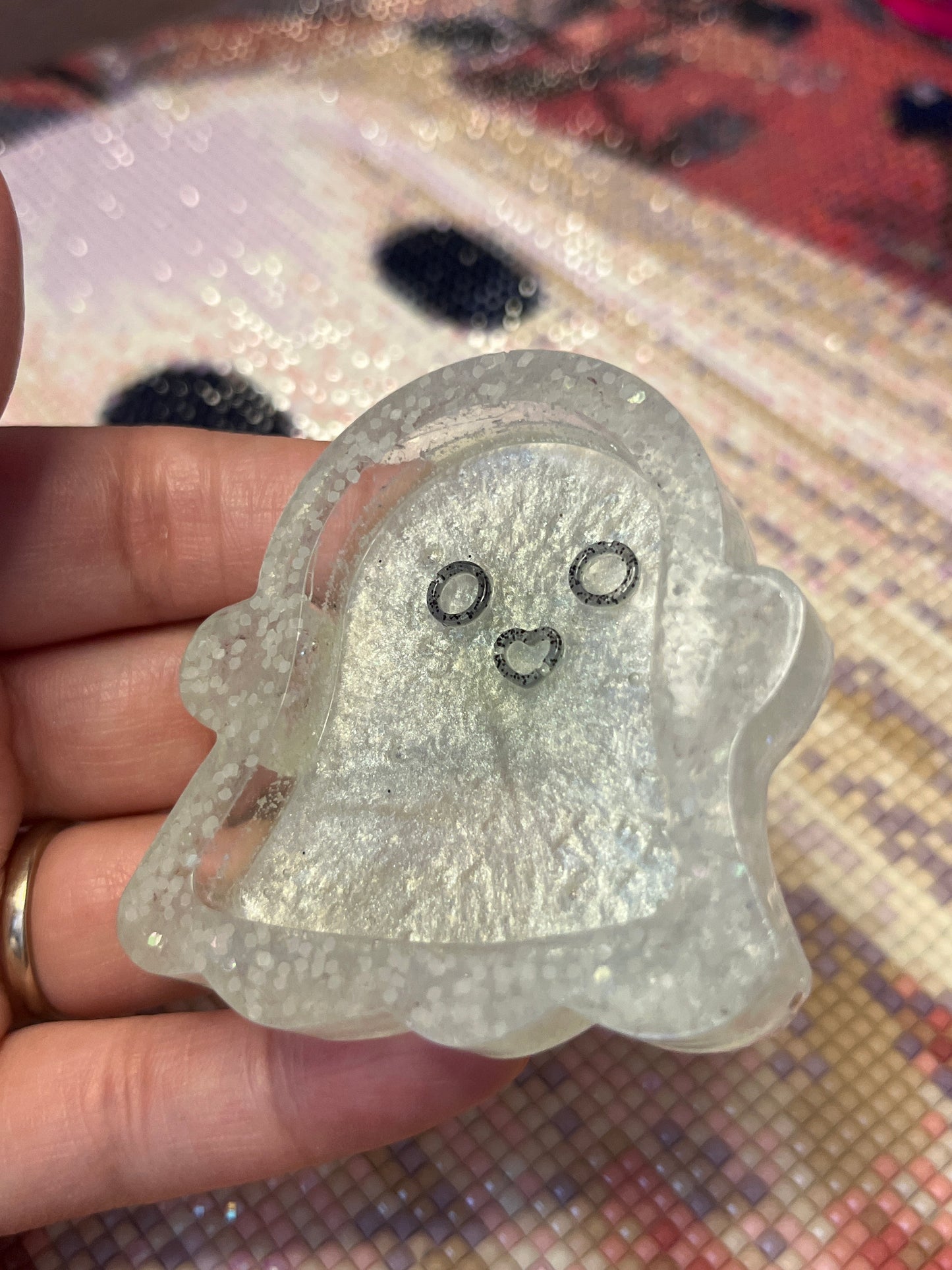 Resin Happy Ghost Trash Tray Cover Minder