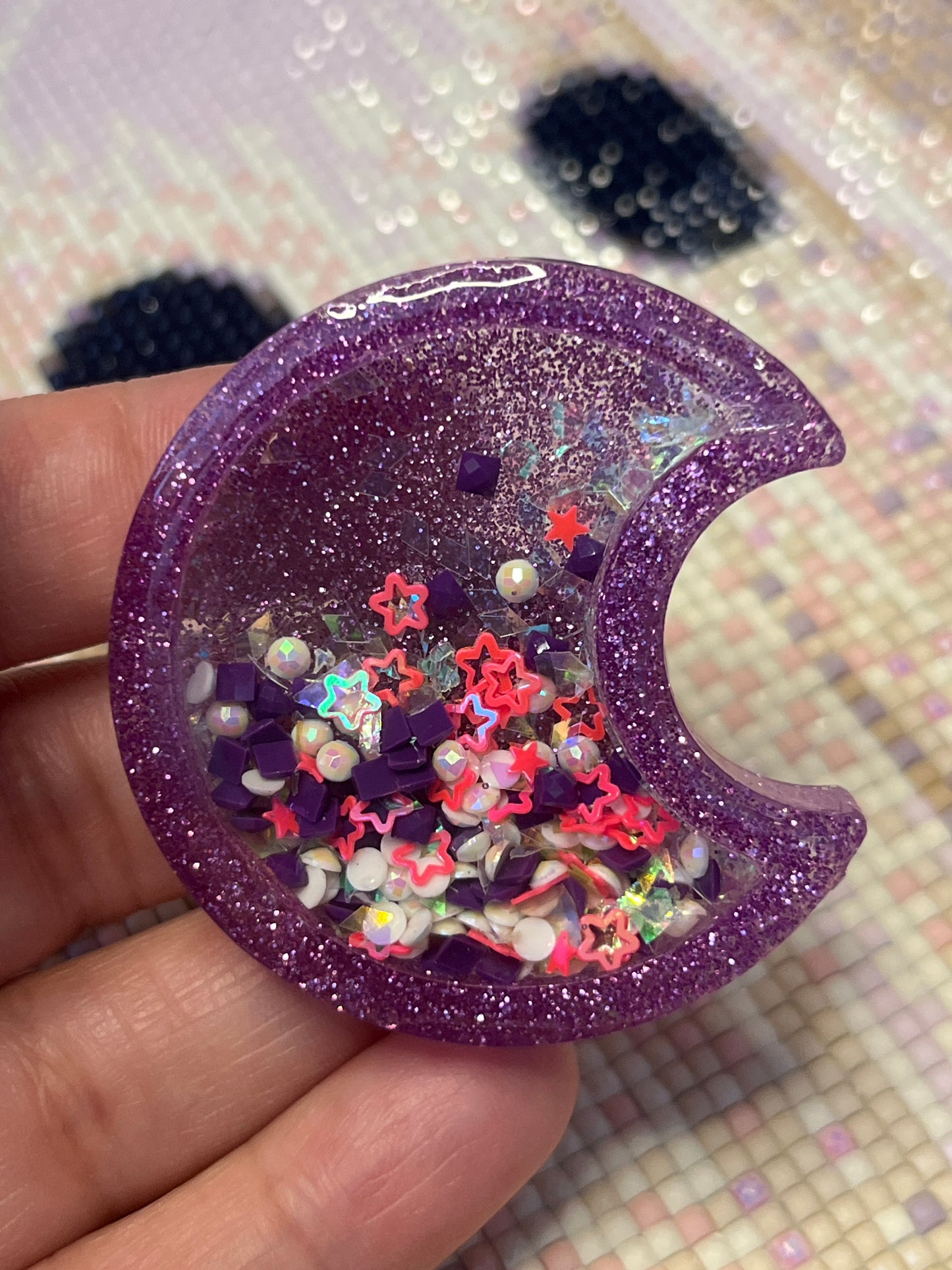 Resin Dry Shaker Purple Moon Cover Minder