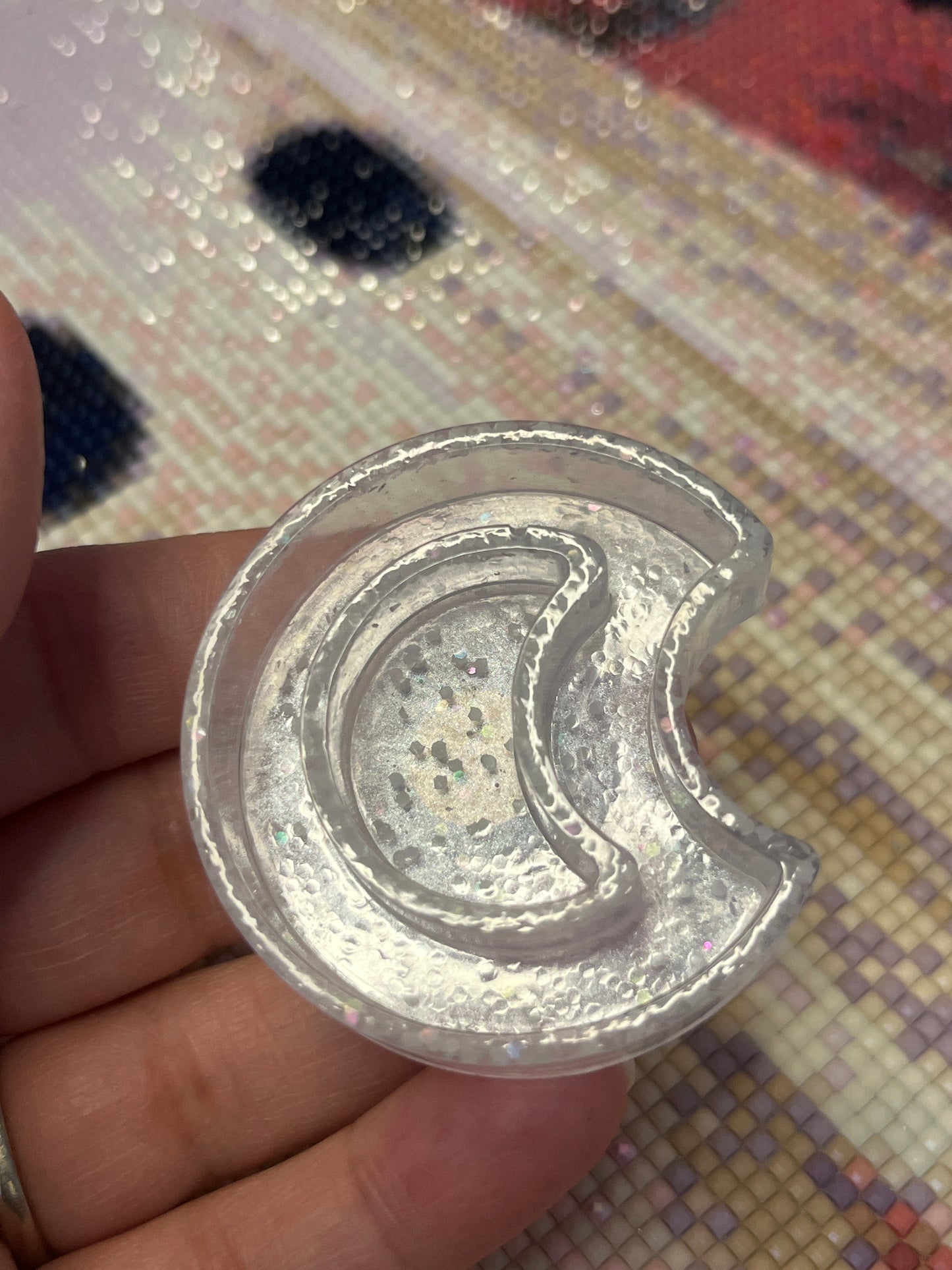 Resin White Moon Trash Tray Cover Minder