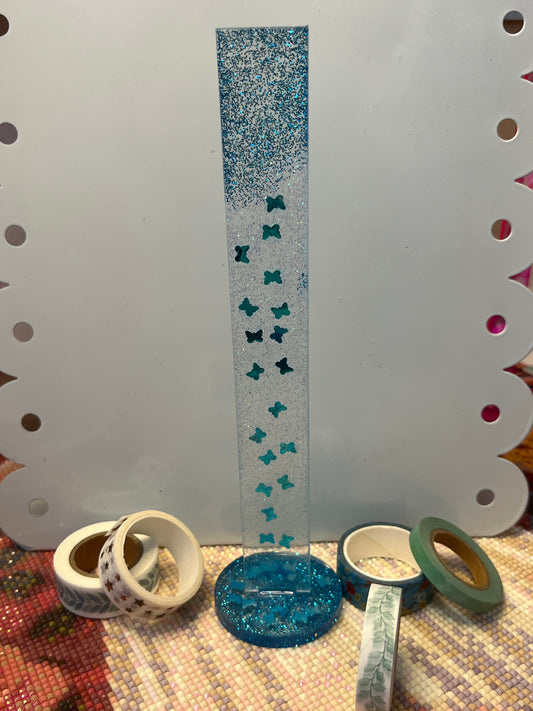 Resin Blue Butterfly Washi Tape Holder – “Display Your Creativity in Style!”