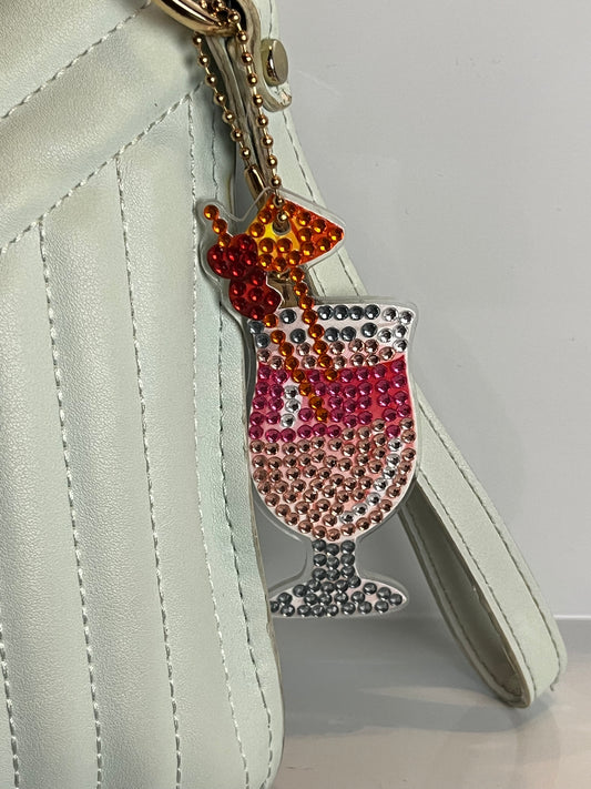 Pink Cherry Drink Keychain