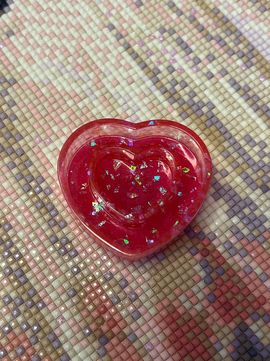 Resin Pink Heart Trash Tray Cover Minder