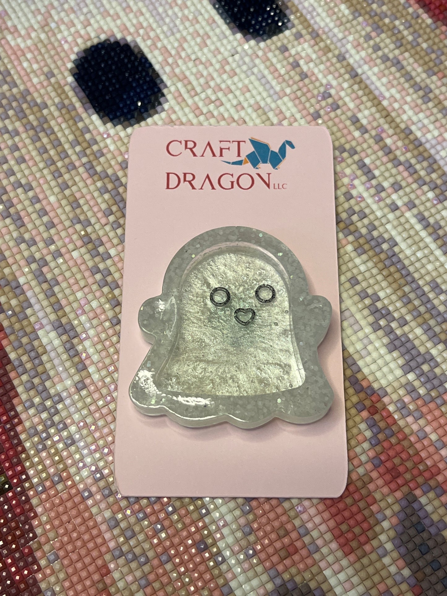 Resin Happy Ghost Trash Tray Cover Minder