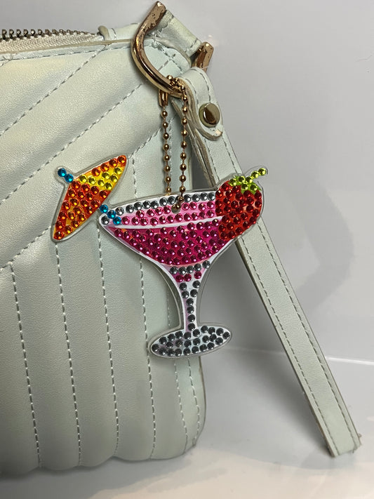 Strawberry Umbrella Drink Keychain