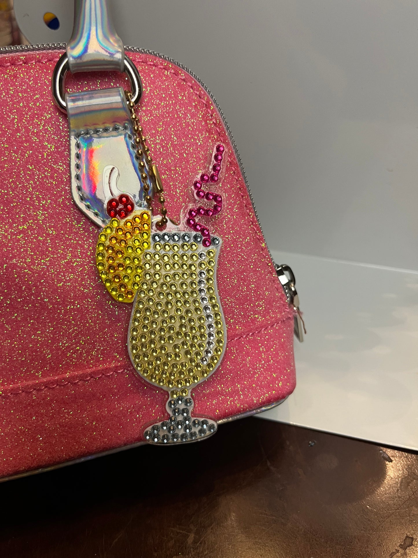 Tall Yellow Drink Keychain
