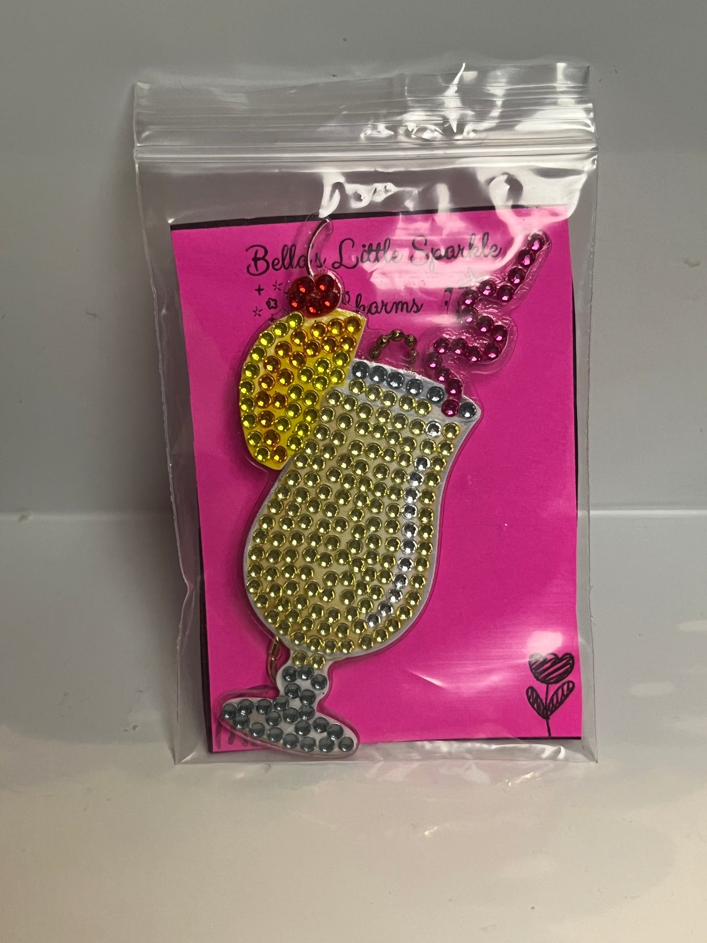 Tall Yellow Drink Keychain