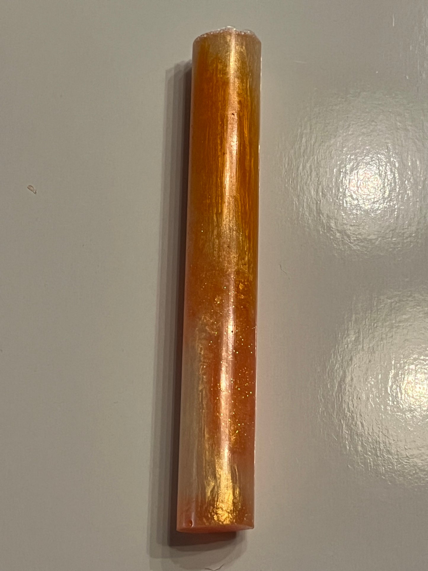 Orange and White Diamond Art Pen Blank – 3/4" x 5 1/4