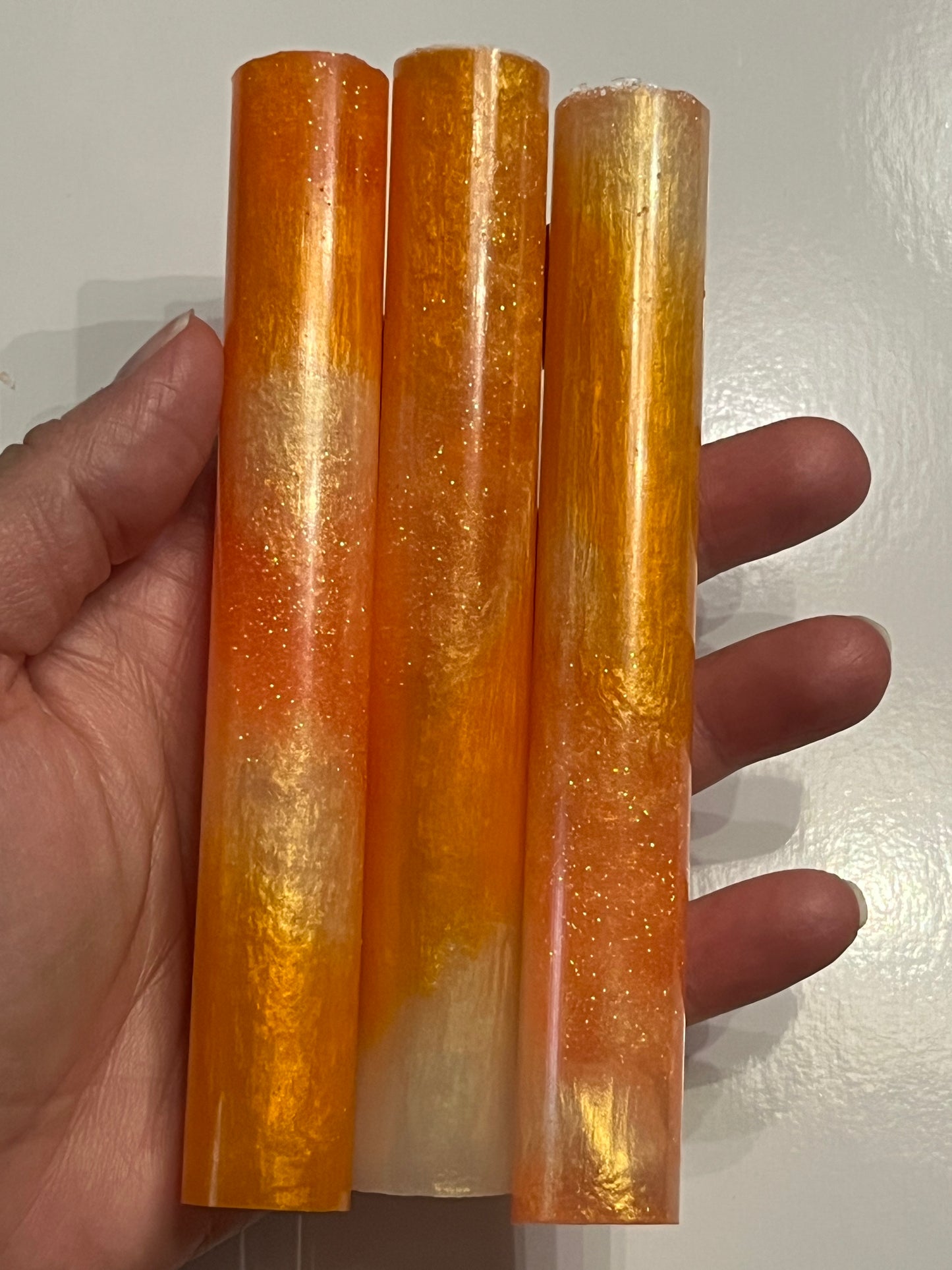 Orange and White Diamond Art Pen Blank – 3/4" x 5 1/4