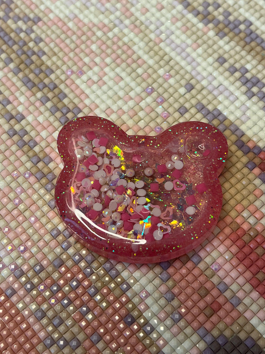 Resin Shaker Pink Bear Cover Minder