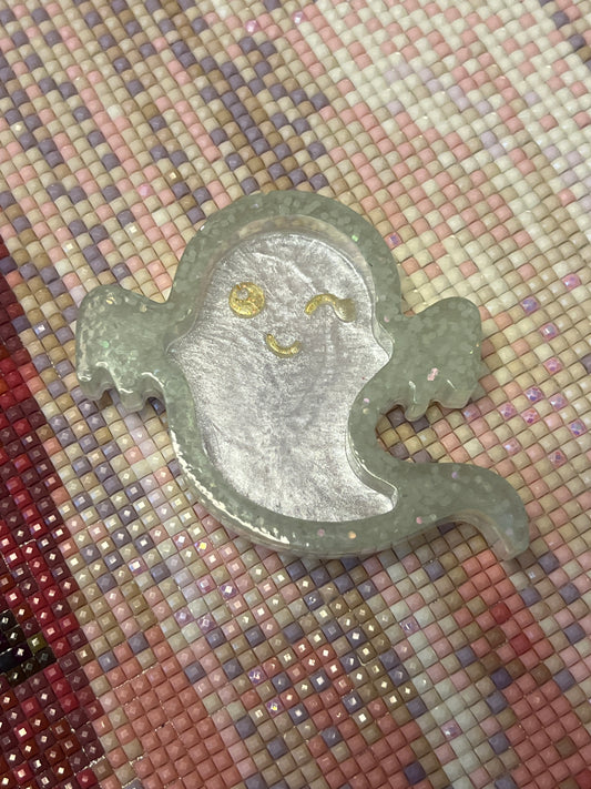 Resin Winking Yellow Eyes Ghost Trash Tray Cover Minder