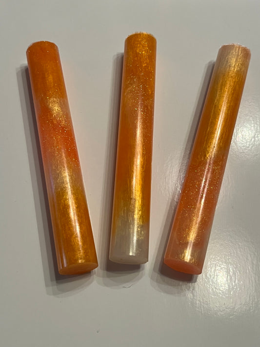 Orange and White Diamond Art Pen Blank – 3/4" x 5 1/4