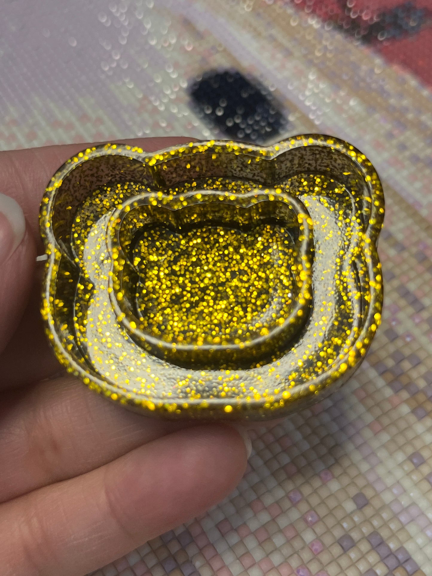 Resin Gold Bear Trash Tray Cover Minder