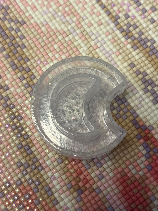 Resin White Moon Trash Tray Cover Minder