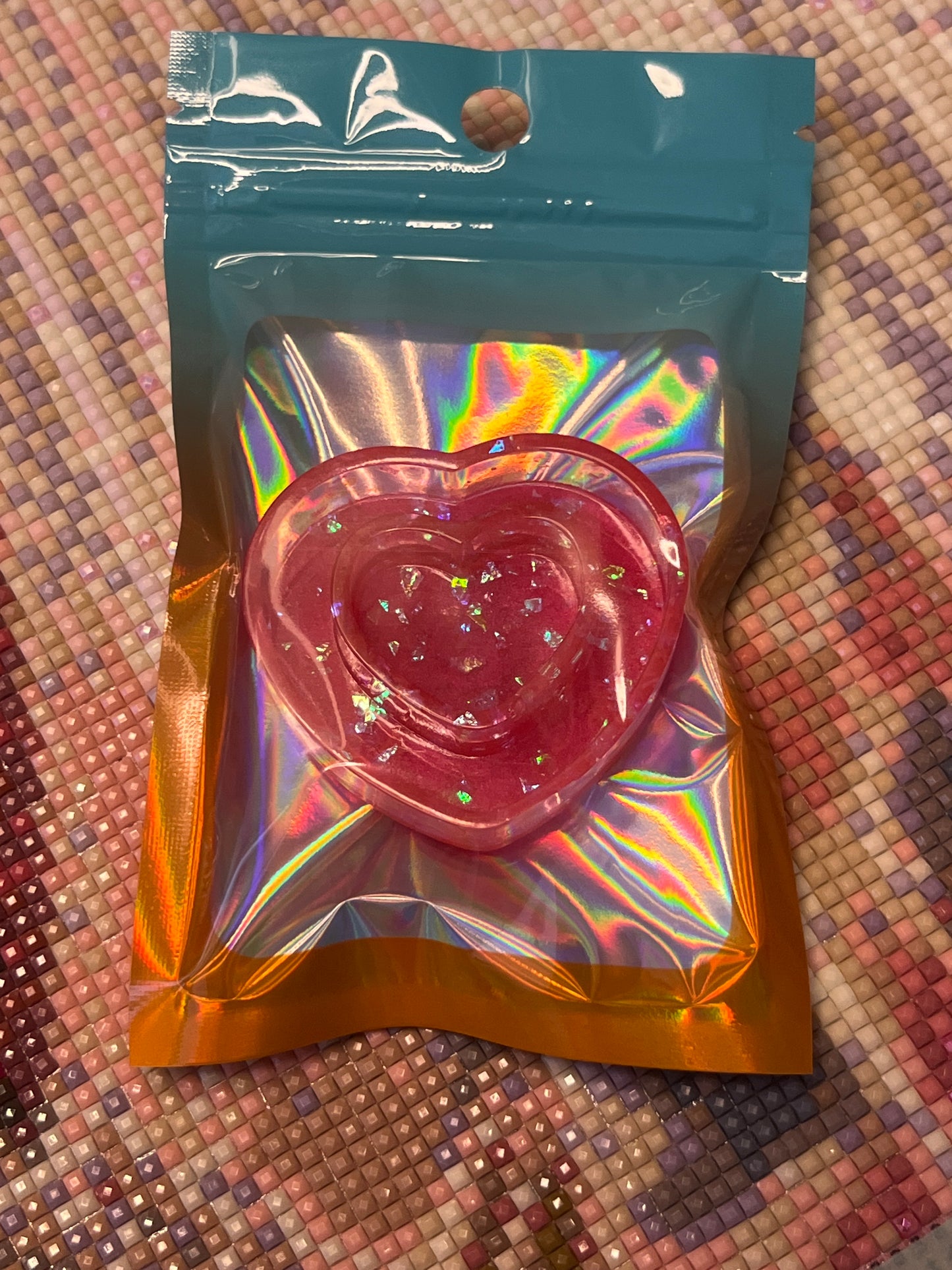 Resin Pink Heart Trash Tray Cover Minder