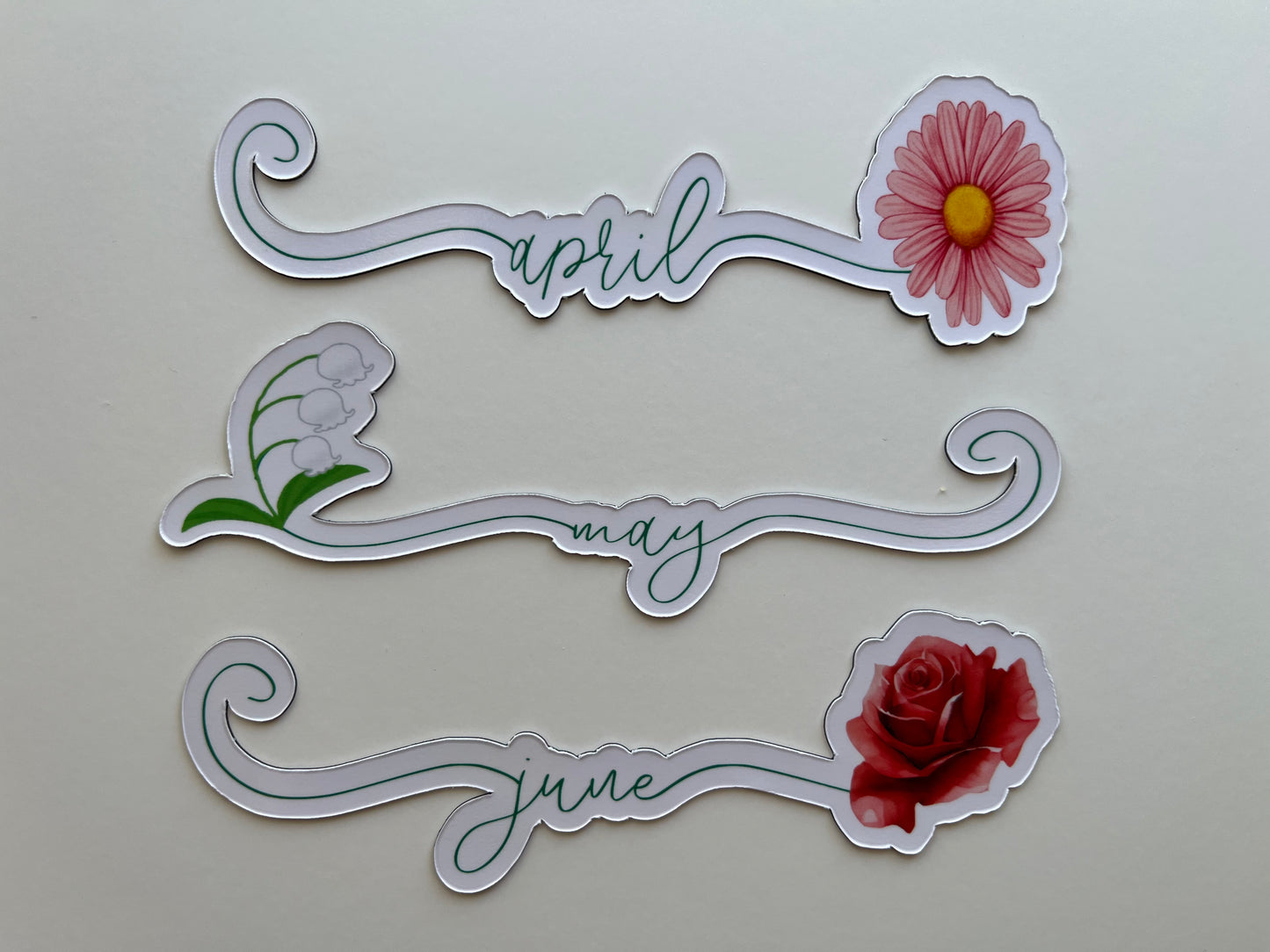 Flower Birth Month Calendar Magnets // Planner Months Magnets // Colorful Calendar Magnet Months