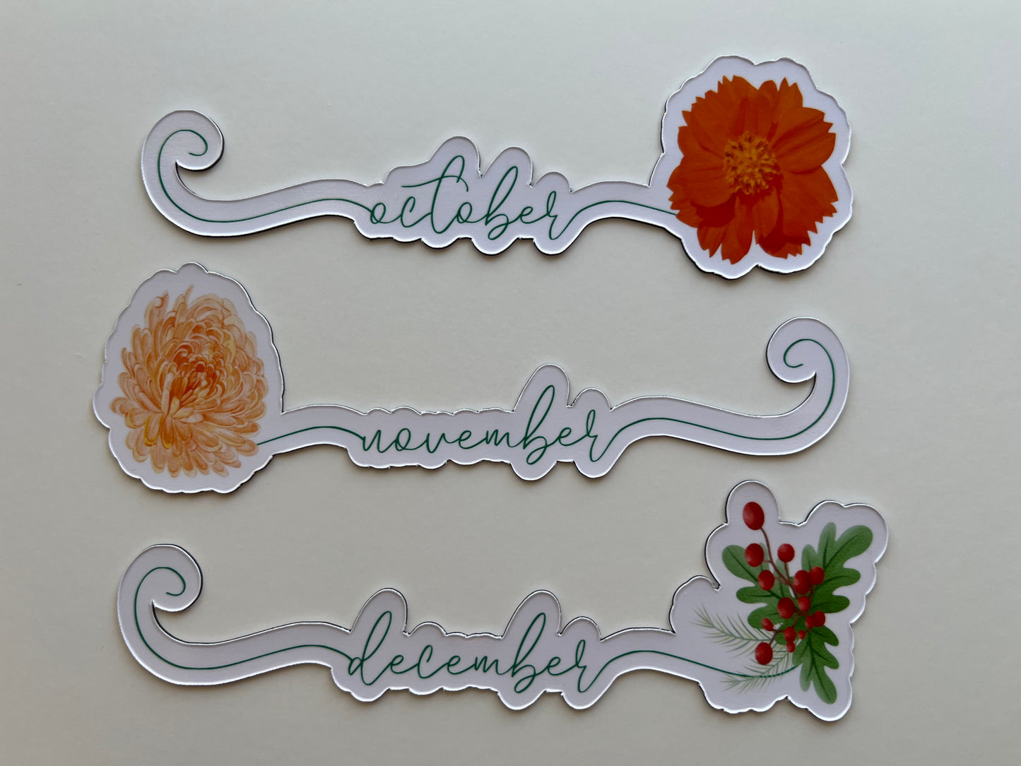Flower Birth Month Calendar Magnets // Planner Months Magnets // Colorful Calendar Magnet Months
