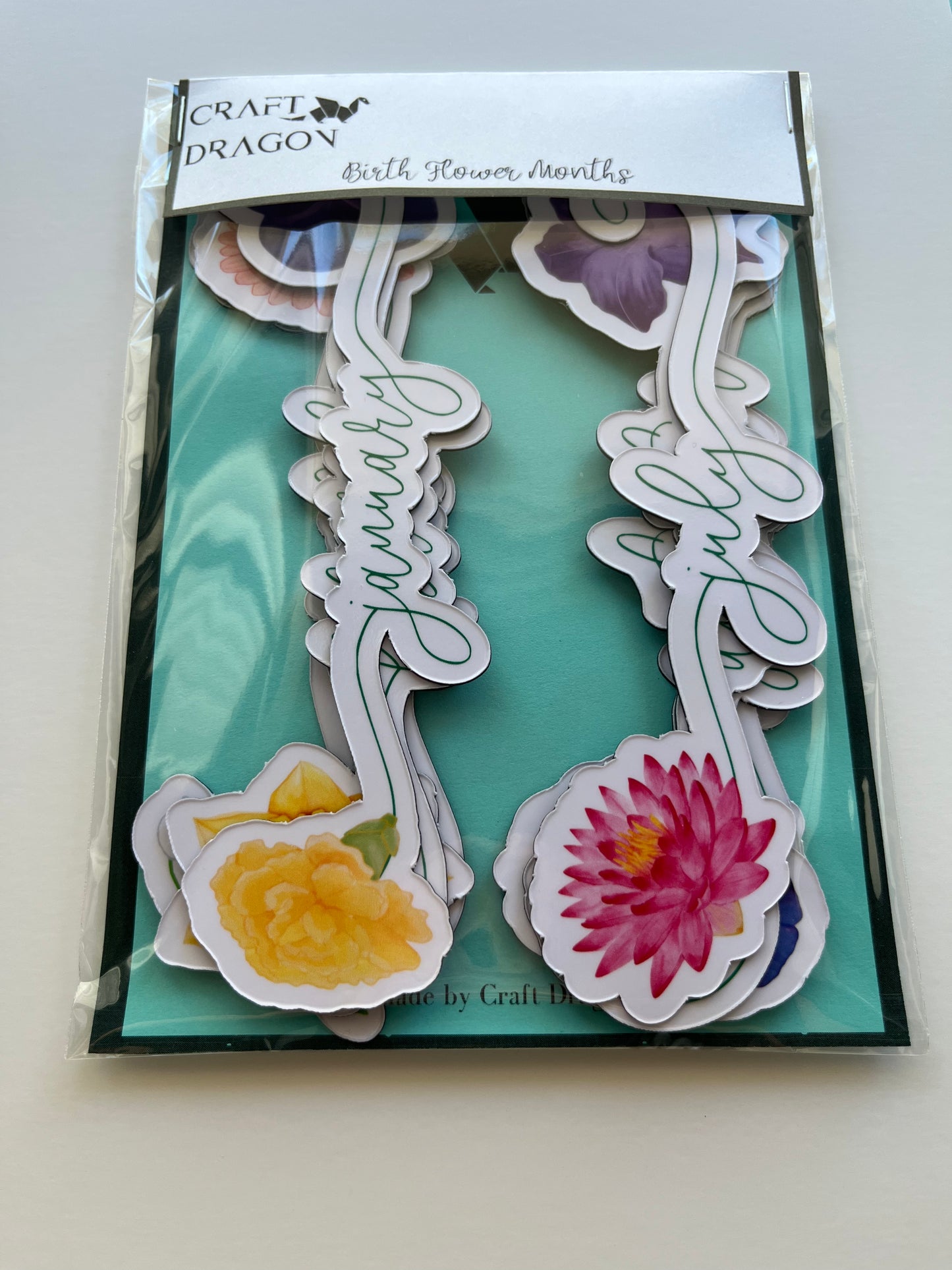 Flower Birth Month Calendar Magnets // Planner Months Magnets // Colorful Calendar Magnet Months