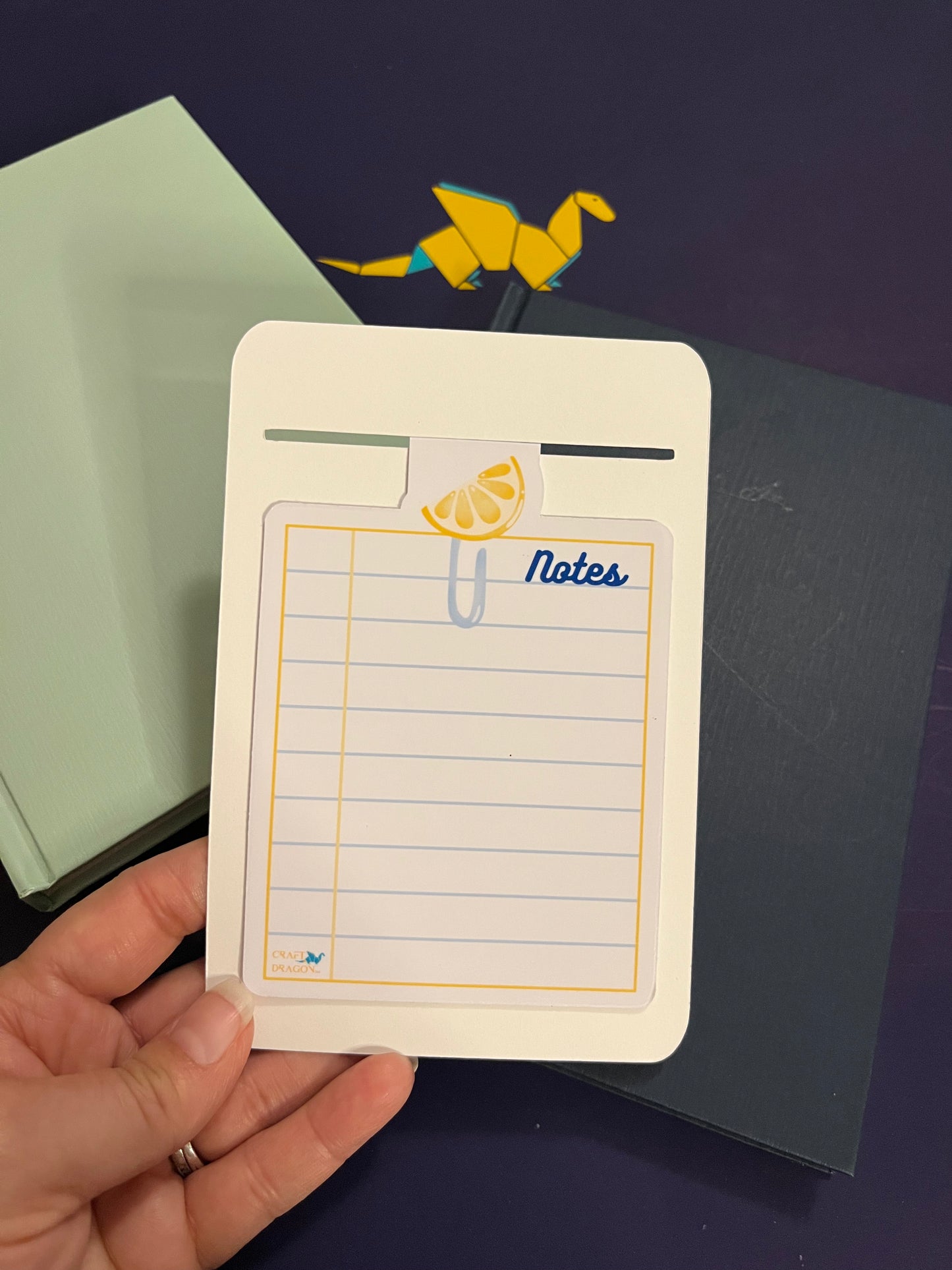Dry Erase Magnetic Bookmark Lemon Paperclip Design