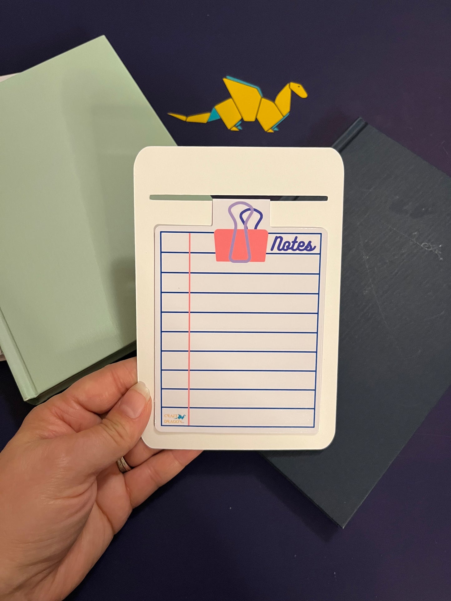 Dry Erase Magnetic Bookmark Pink Binder Clip Design