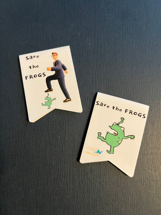Save the Frogs - WHITE Background -Magnetic Bookmark