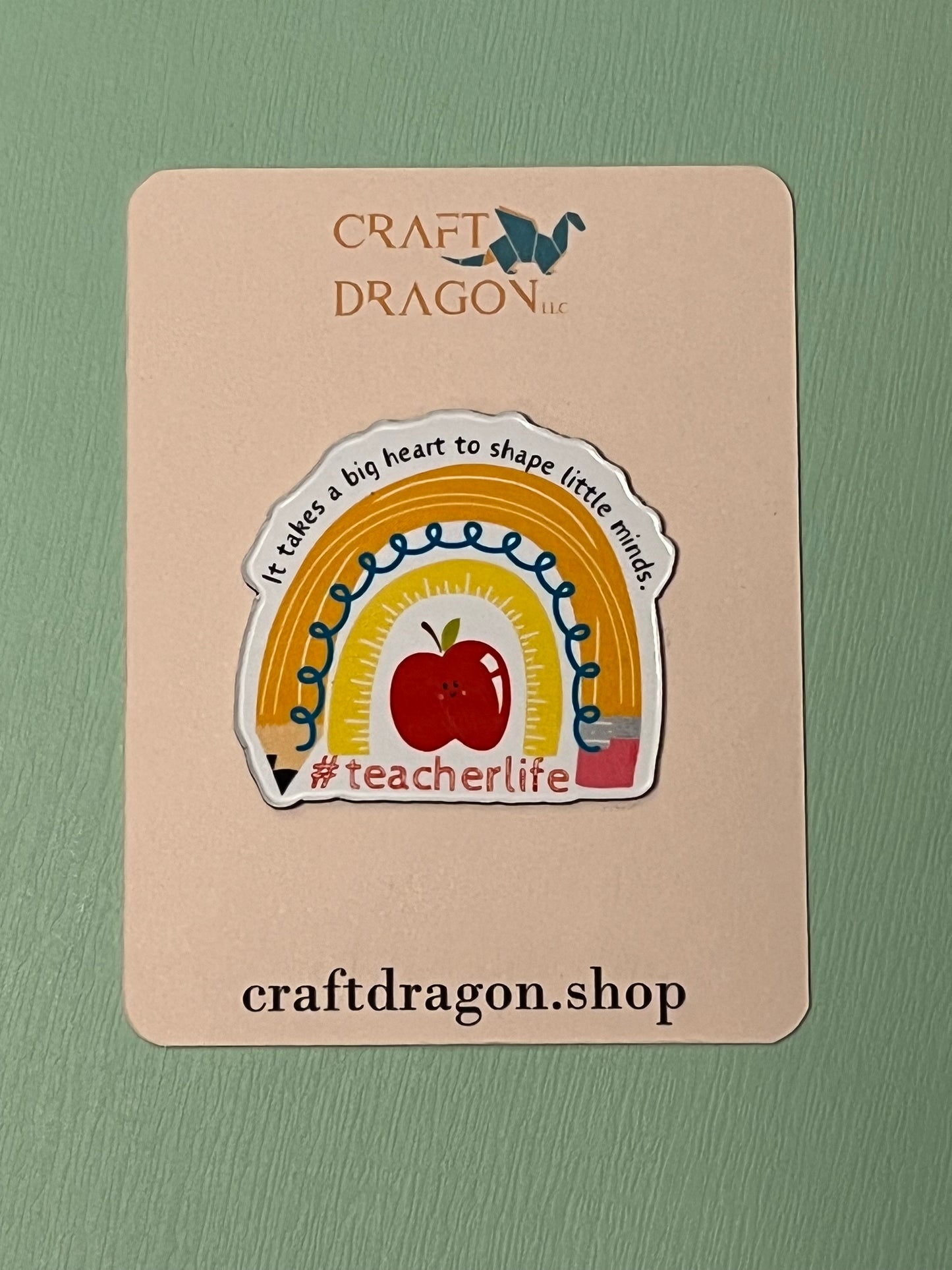 Rainbow Pencil & Ruler Teacher Magnet – 2"x2"