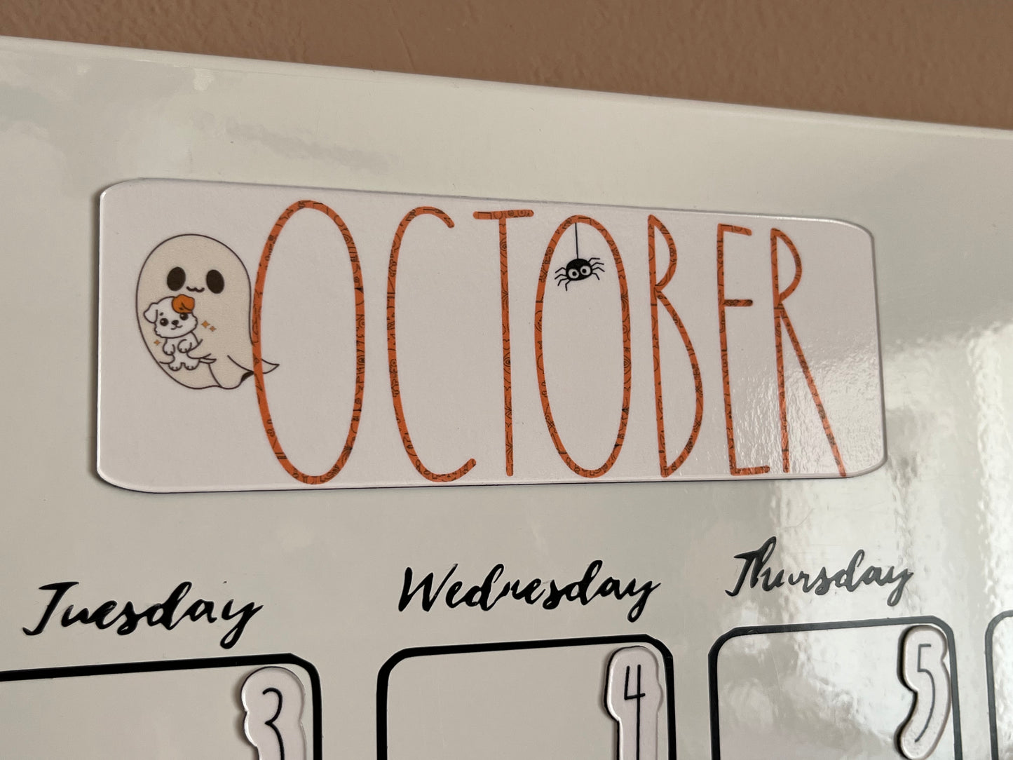Dog Themed Monthly Magnets - RAE DUNN font - 12 months included - Assorted Sizes