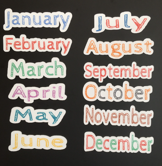 Cabin Sketch Font Calendar Magnets