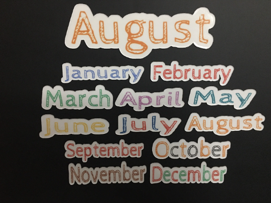 Cabin Sketch Font Calendar Magnets