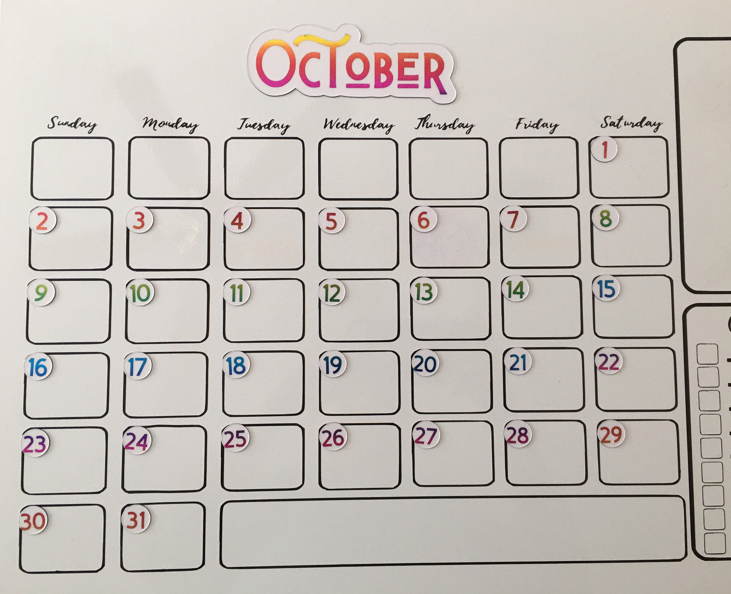 Rainbow Magnet Months // Perpetual Calendar Colorful Months Rainbow Foiled // Magnet Months for Calendar