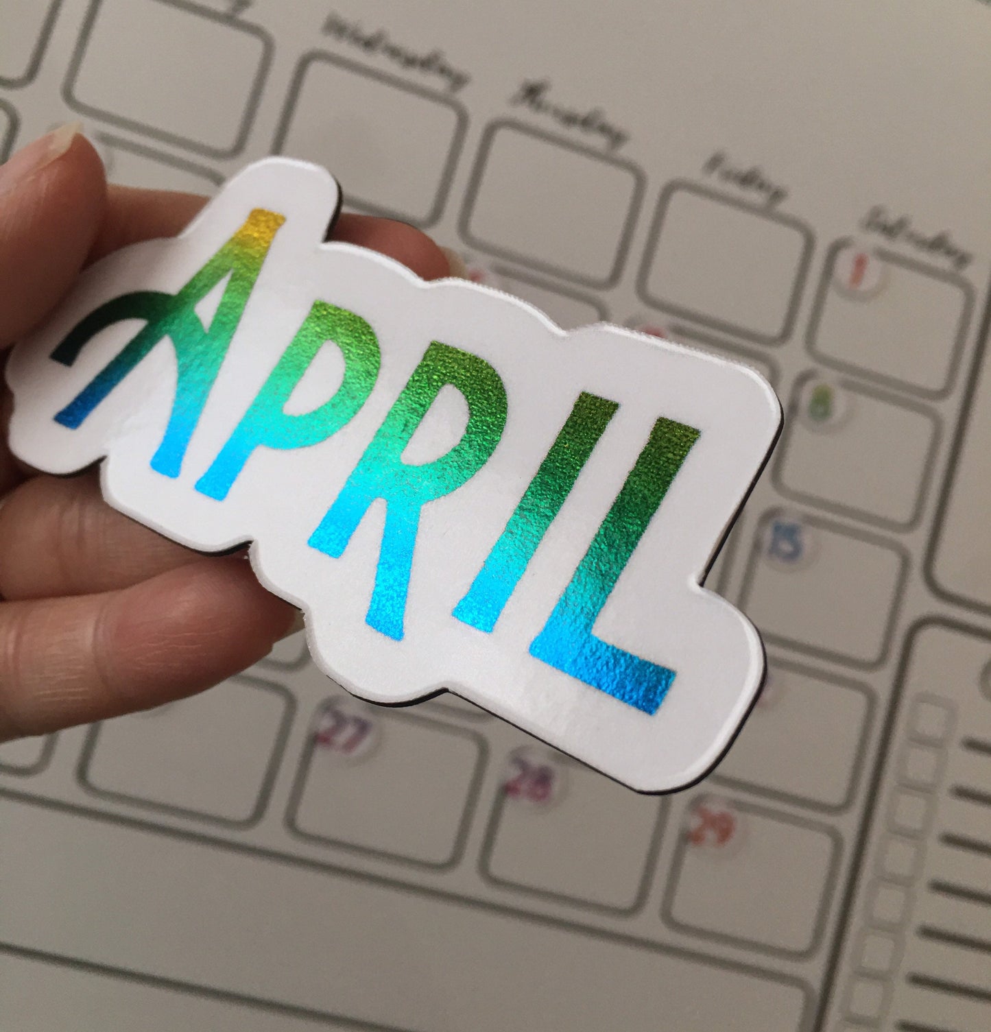 Rainbow Magnet Months // Perpetual Calendar Colorful Months Rainbow Foiled // Magnet Months for Calendar