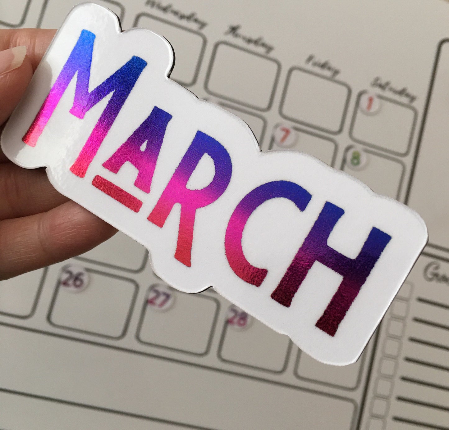 Rainbow Magnet Months // Perpetual Calendar Colorful Months Rainbow Foiled // Magnet Months for Calendar