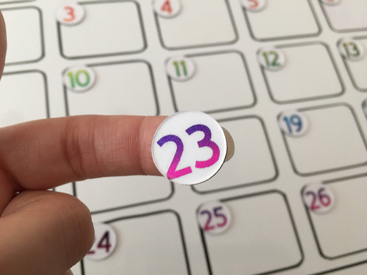 Rainbow Foiled Magnet Days // Perpetual Calendar Foil Magnet Numbers // Fancy Colorful Numbers