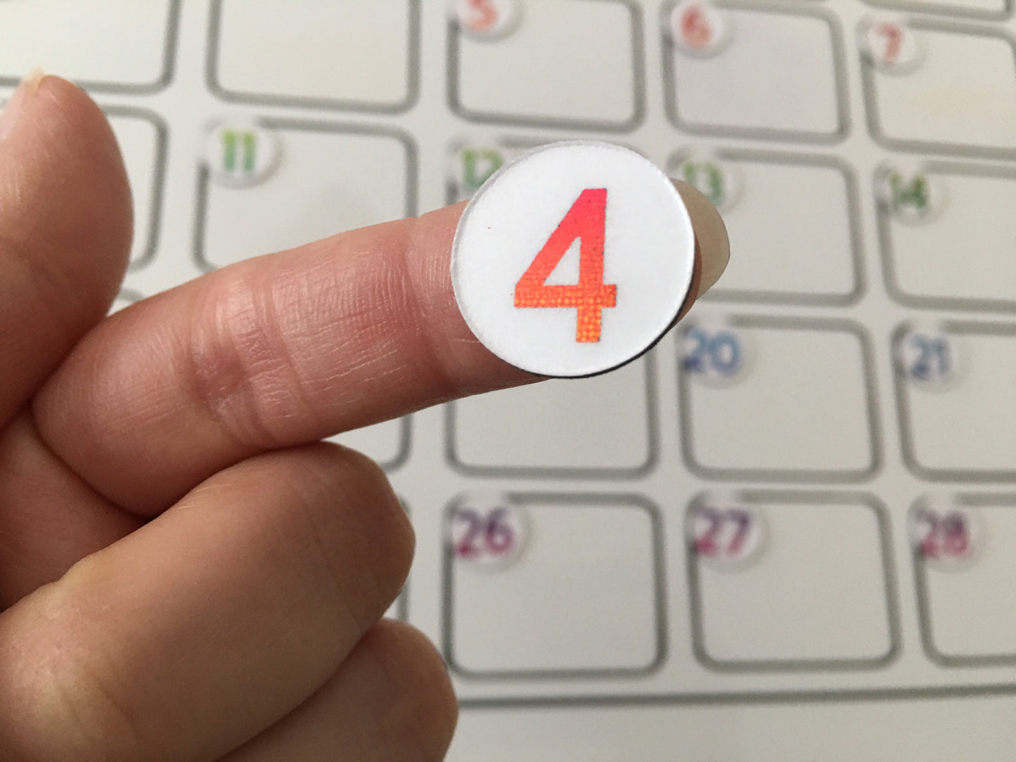 Rainbow Foiled Magnet Days // Perpetual Calendar Foil Magnet Numbers // Fancy Colorful Numbers