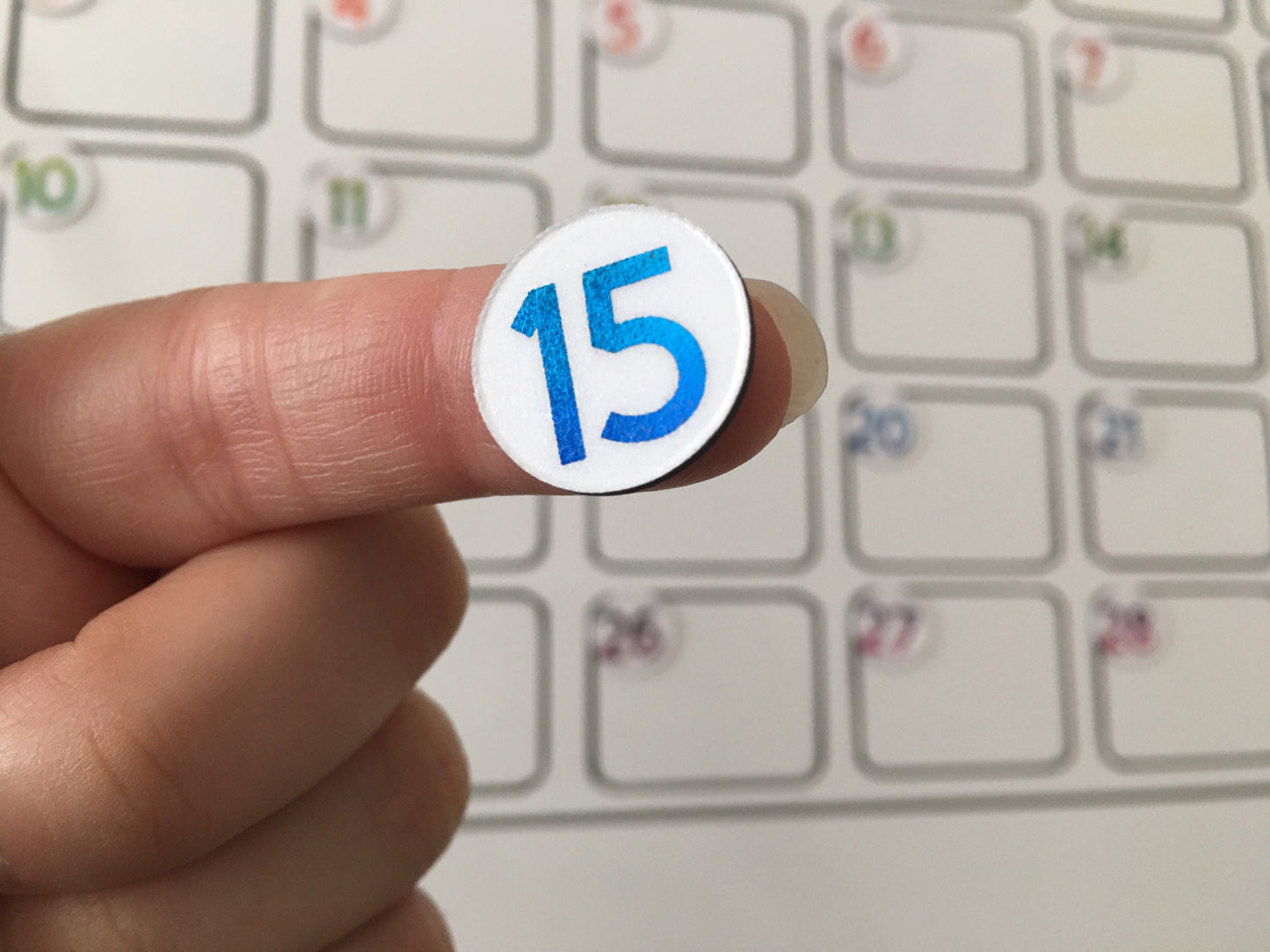 Rainbow Foiled Magnet Days // Perpetual Calendar Foil Magnet Numbers // Fancy Colorful Numbers