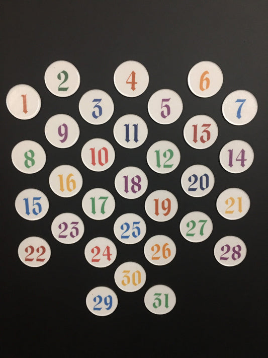 Number Magnets for Calendar // BEST SELLER // Perpetual Calendar- Agincourt Com - Multi Color