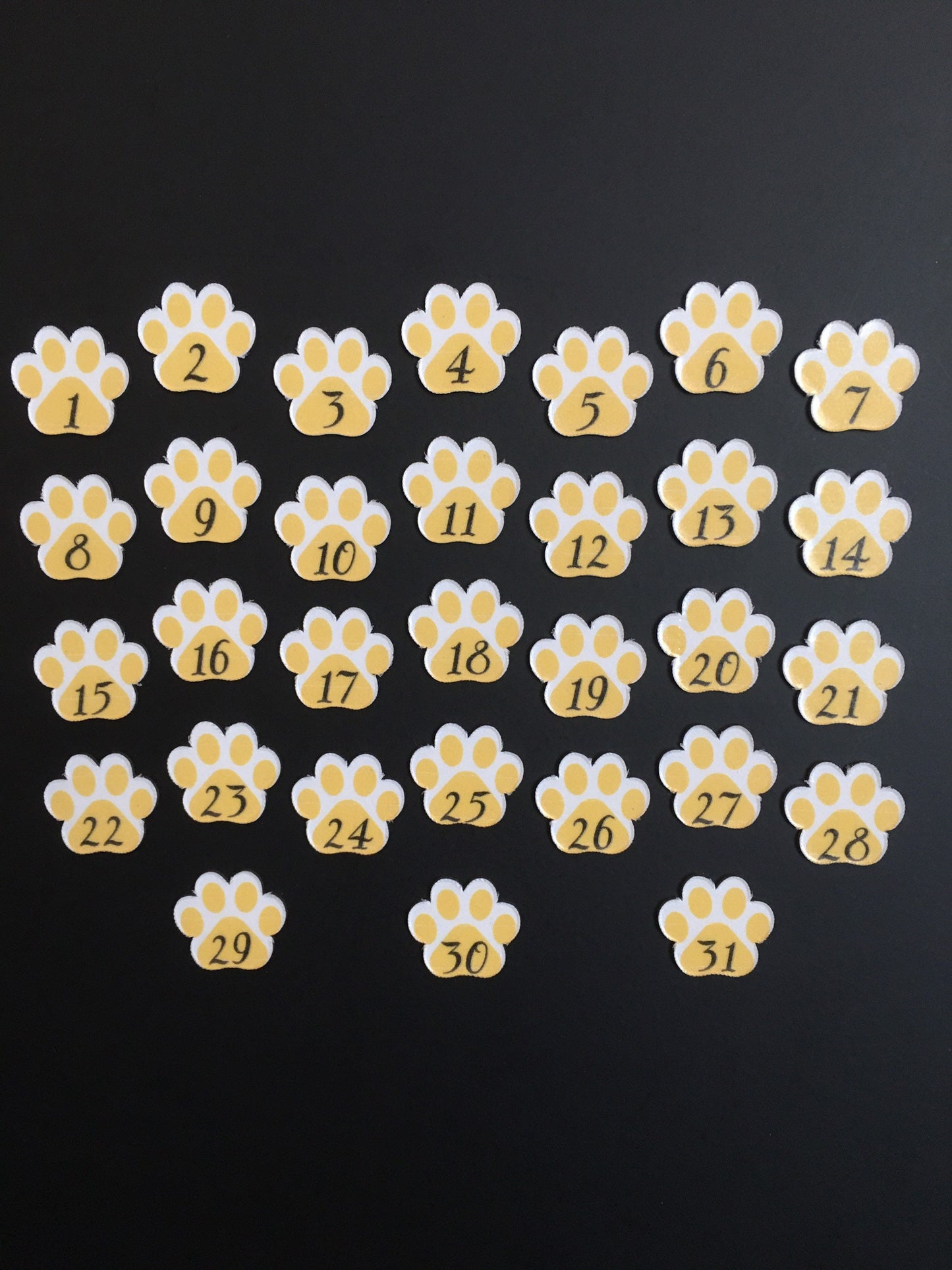 Dog Paw Magnet Days for Calendar // Dog Lover Day Magnets // Magnet Calendar Days Set