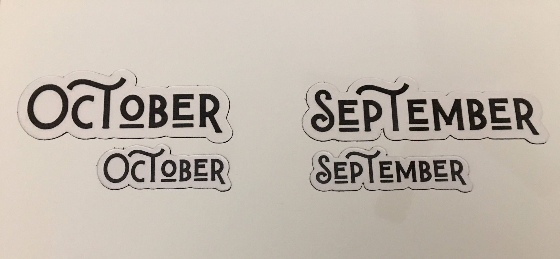 Magnetic Calendar Months in Black // Fancy Magnet Months // Perpetual Calendar Months