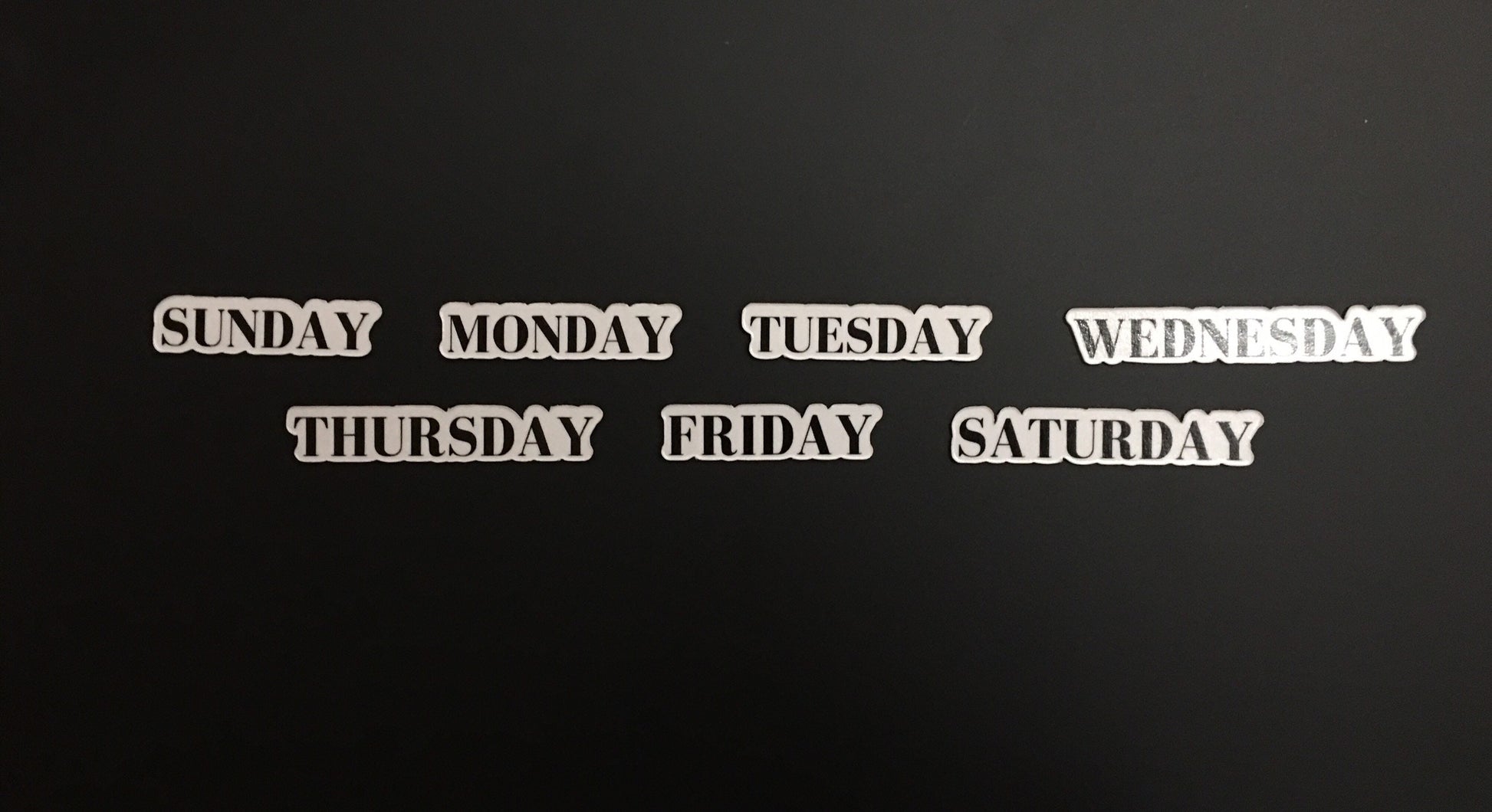 Bodoni Font Weekly Magnets for Calendar // Planner Magnets // Sunday through Saturday Magnets