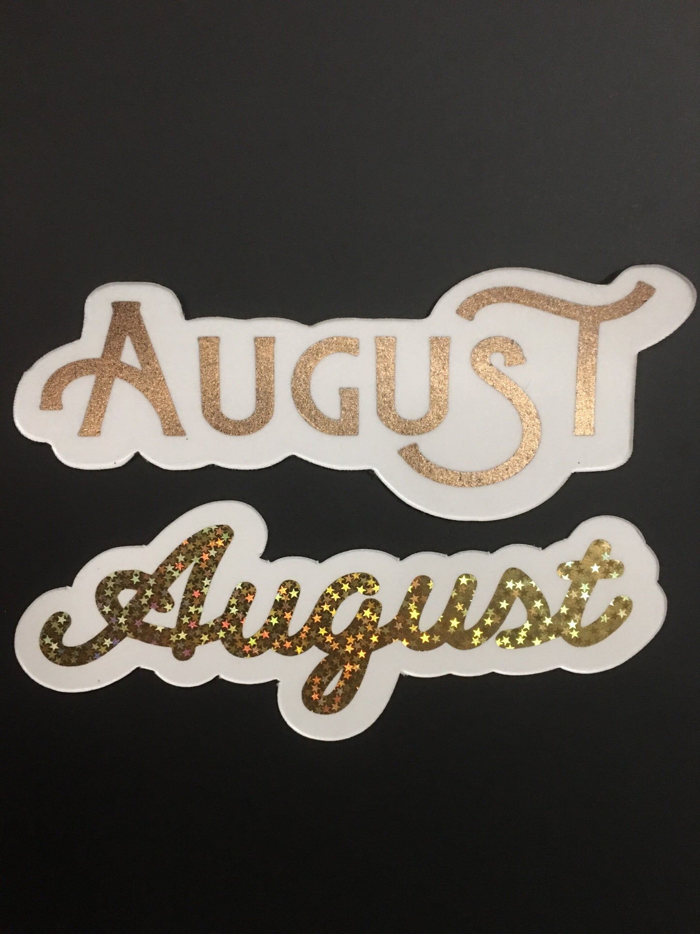 Gold Star Foiled Magnet Months / Heartland Font / Scripted Magnet Months / Calendar Magnets