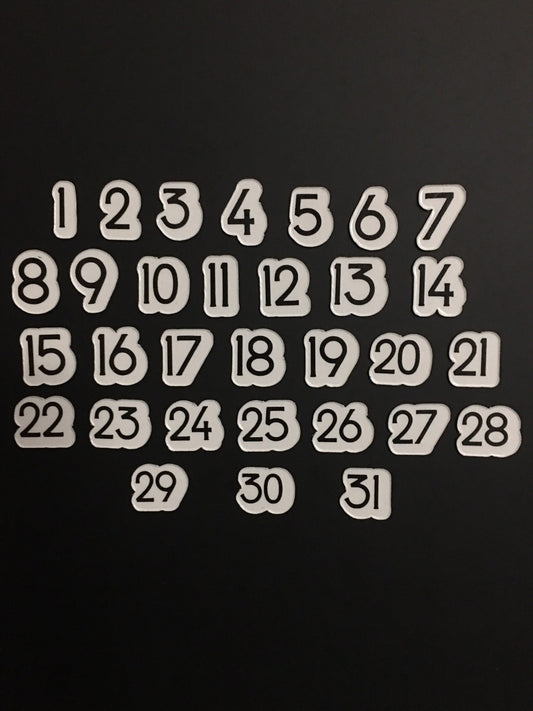 Magnet Numbers for Calendar or Board // Daily Magnets // Badhorse Font Numbers