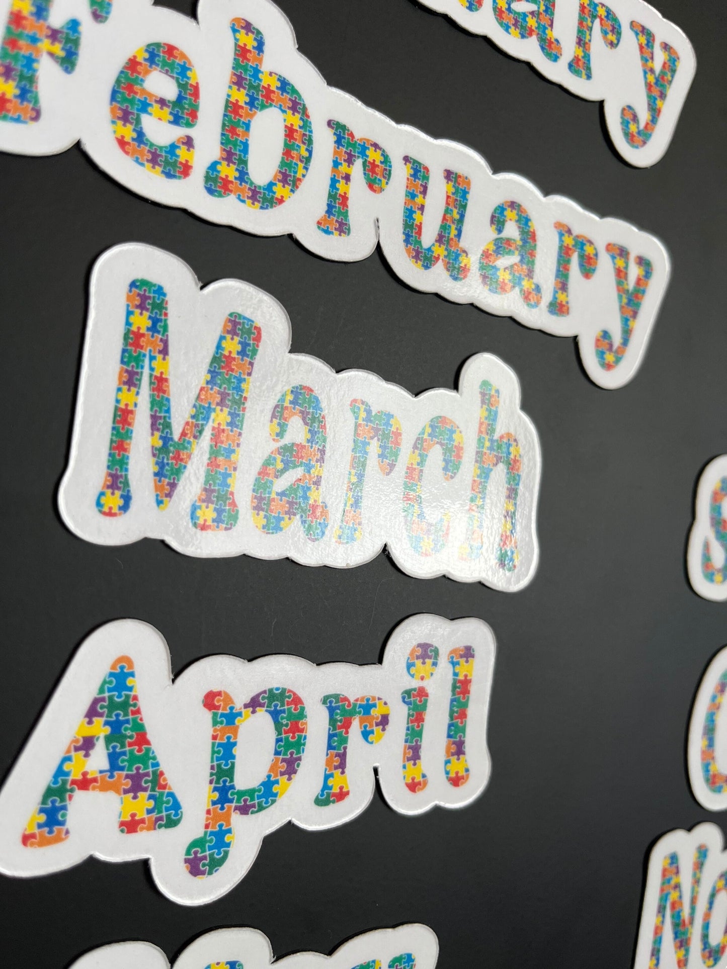 Autism Awareness Calendar Magnets // Planner Months Magnets // Colorful Calendar Magnet Months