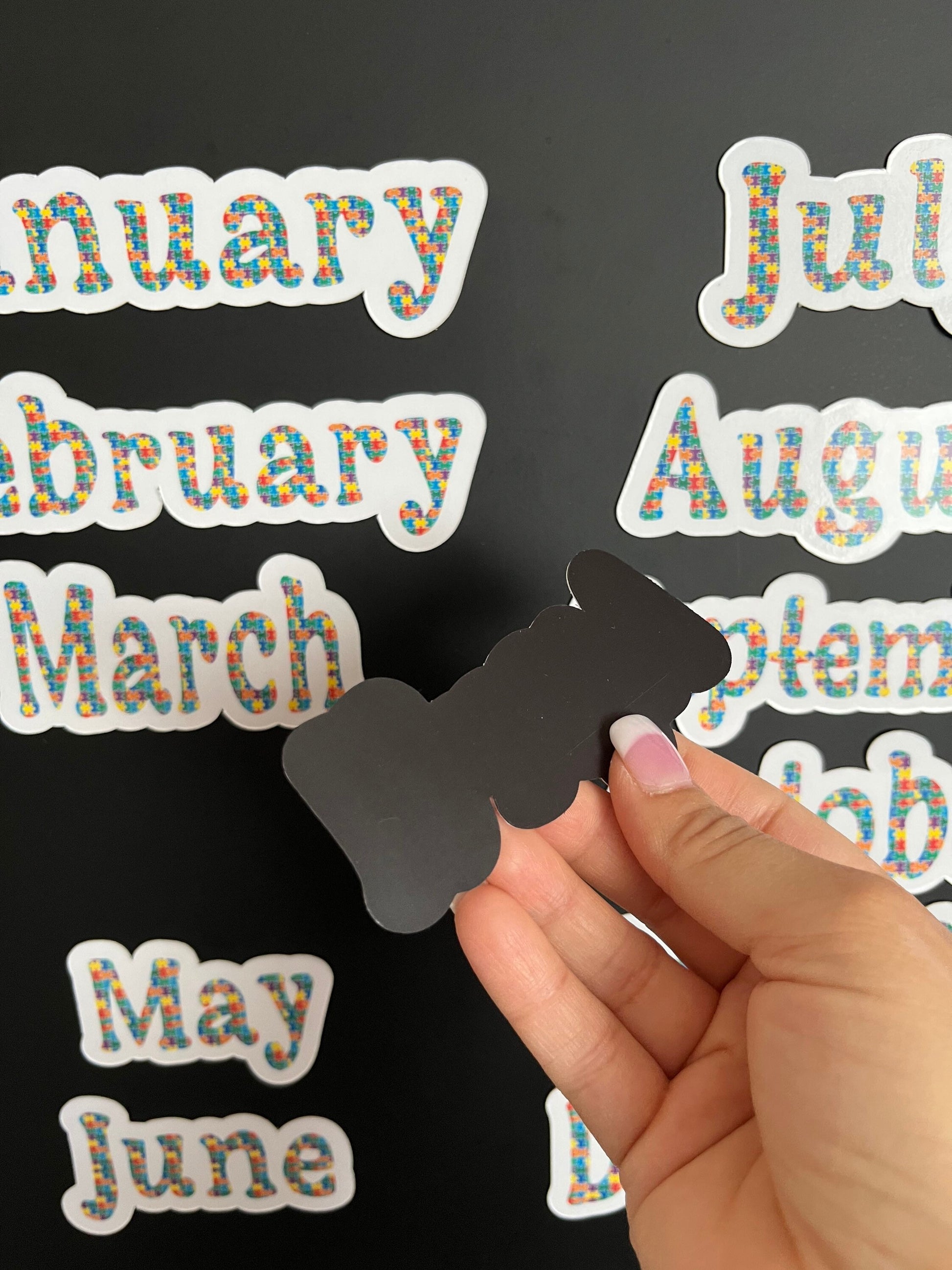 Autism Awareness Calendar Magnets // Planner Months Magnets // Colorful Calendar Magnet Months