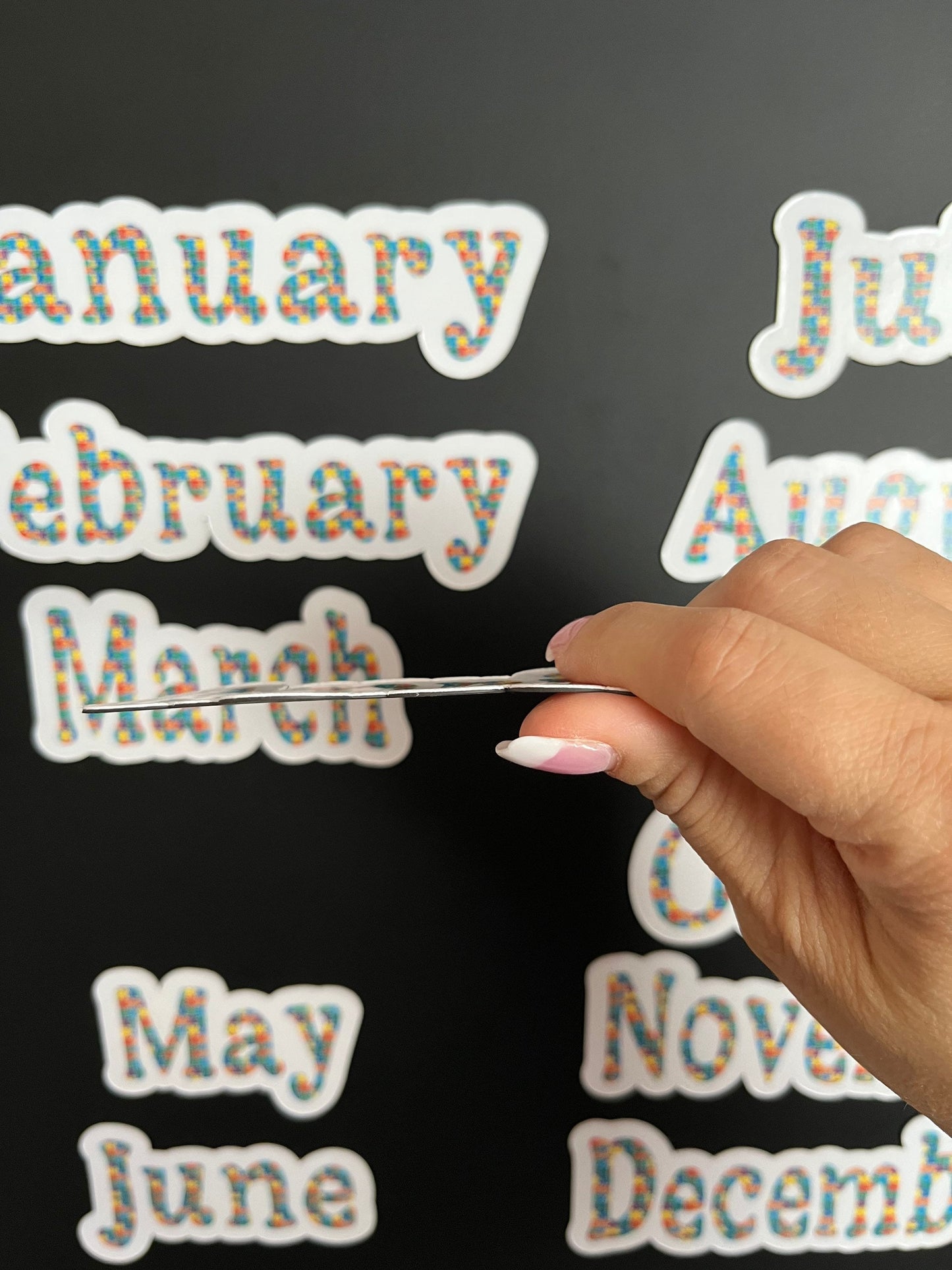 Autism Awareness Calendar Magnets // Planner Months Magnets // Colorful Calendar Magnet Months