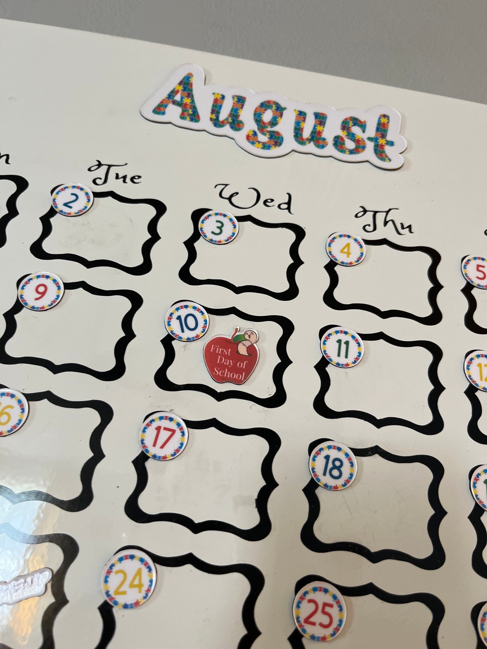 Autism Awareness Calendar Magnets // Planner Months Magnets // Colorful Calendar Magnet Months