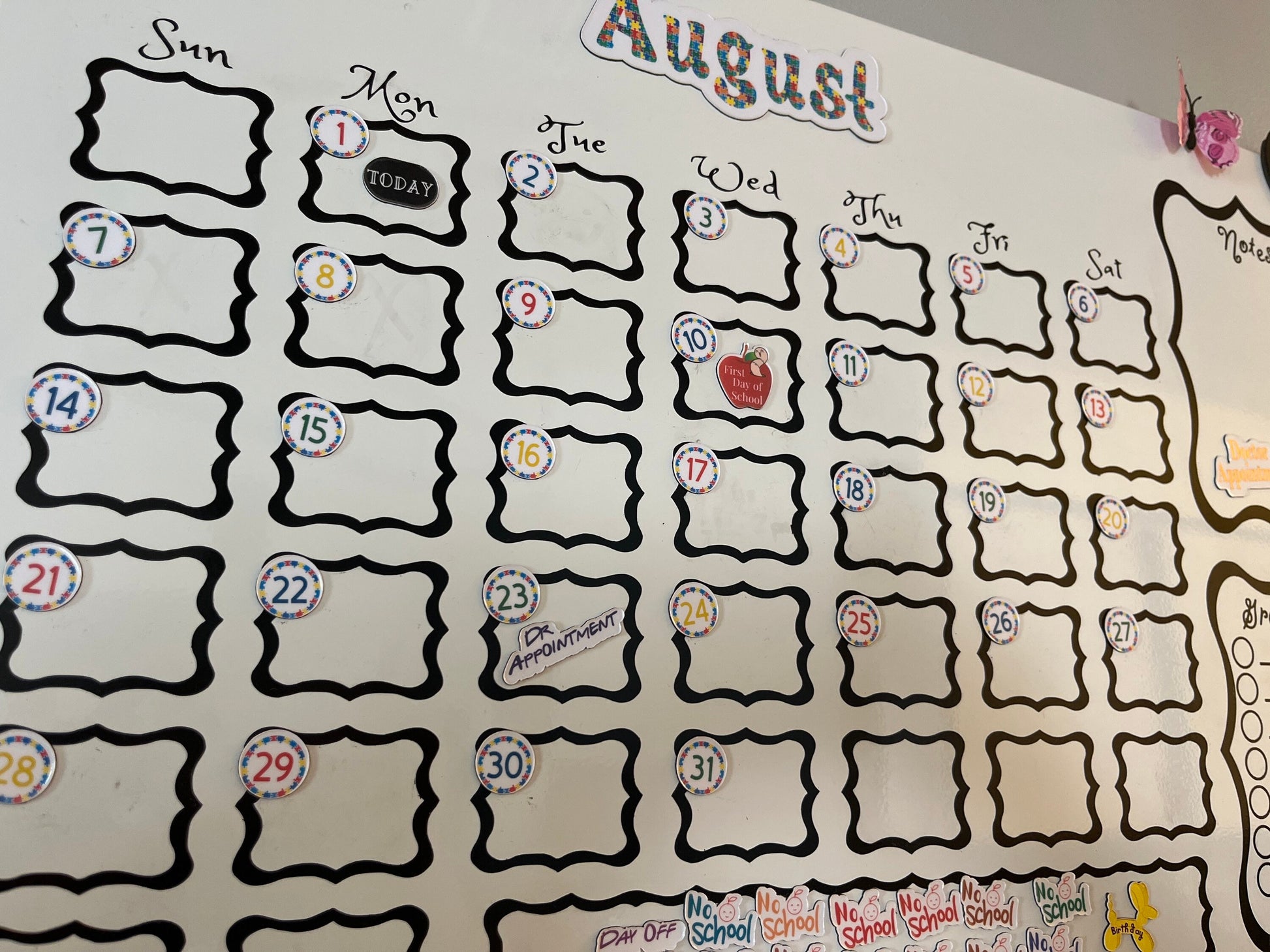 Autism Awareness Calendar Magnets // Planner Months Magnets // Colorful Calendar Magnet Months