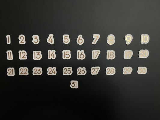 Magnetic Badhorse Font Numbers Rose Gold or Gold Foiled Numbers for Calendar or Board // Daily Magnets // Rose Gold & Gold Foiled