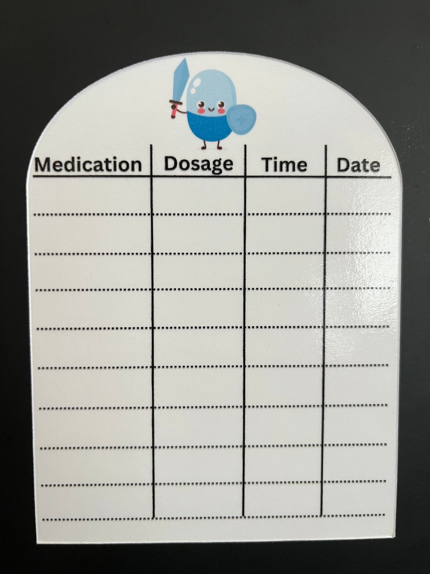 Magnetic Dry Erase Medication Tracker set of 2 // Colorful Medication Tracker Fridge Magnet
