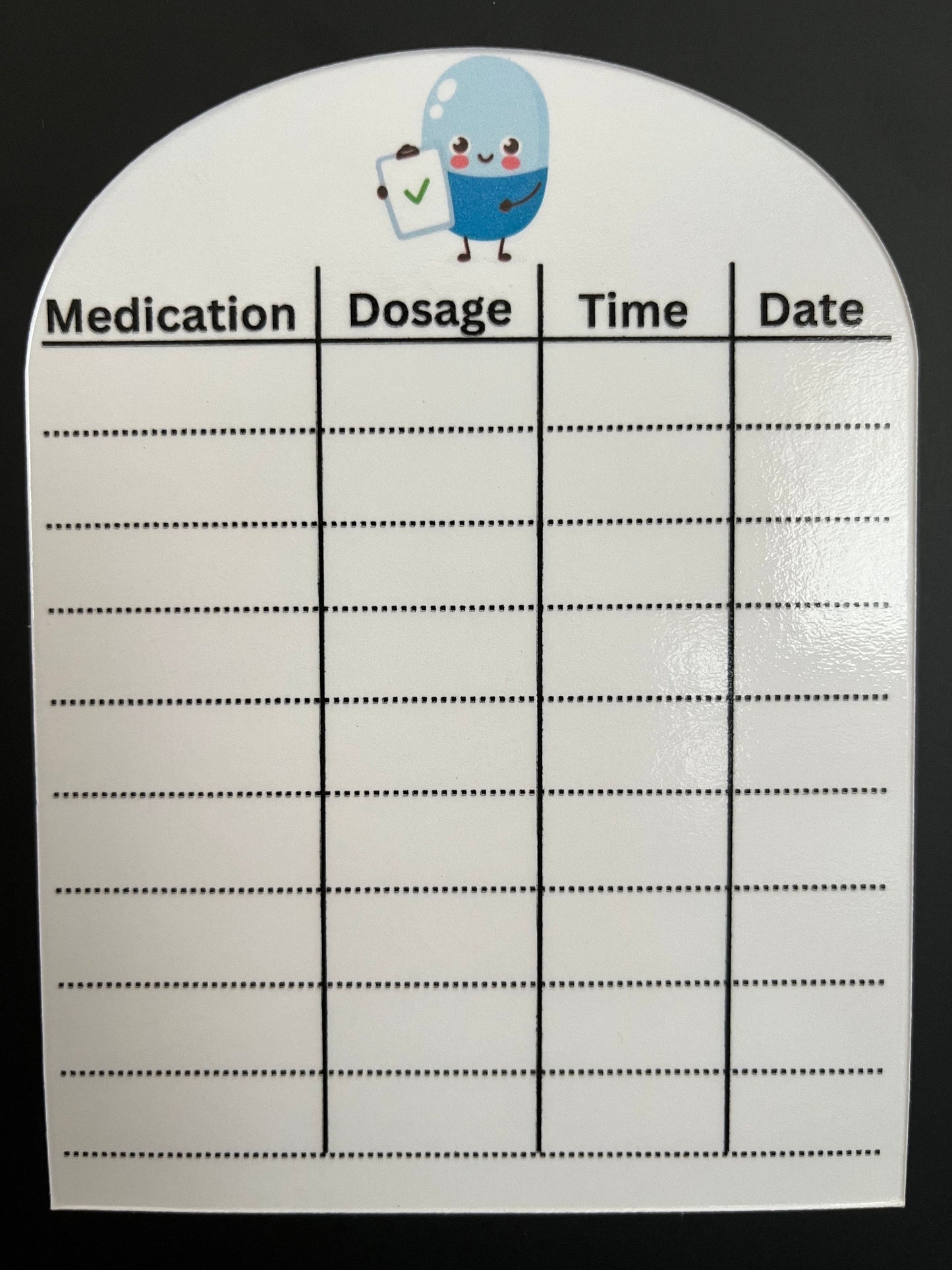 Magnetic Dry Erase Medication Tracker set of 2 // Colorful Medication Tracker Fridge Magnet