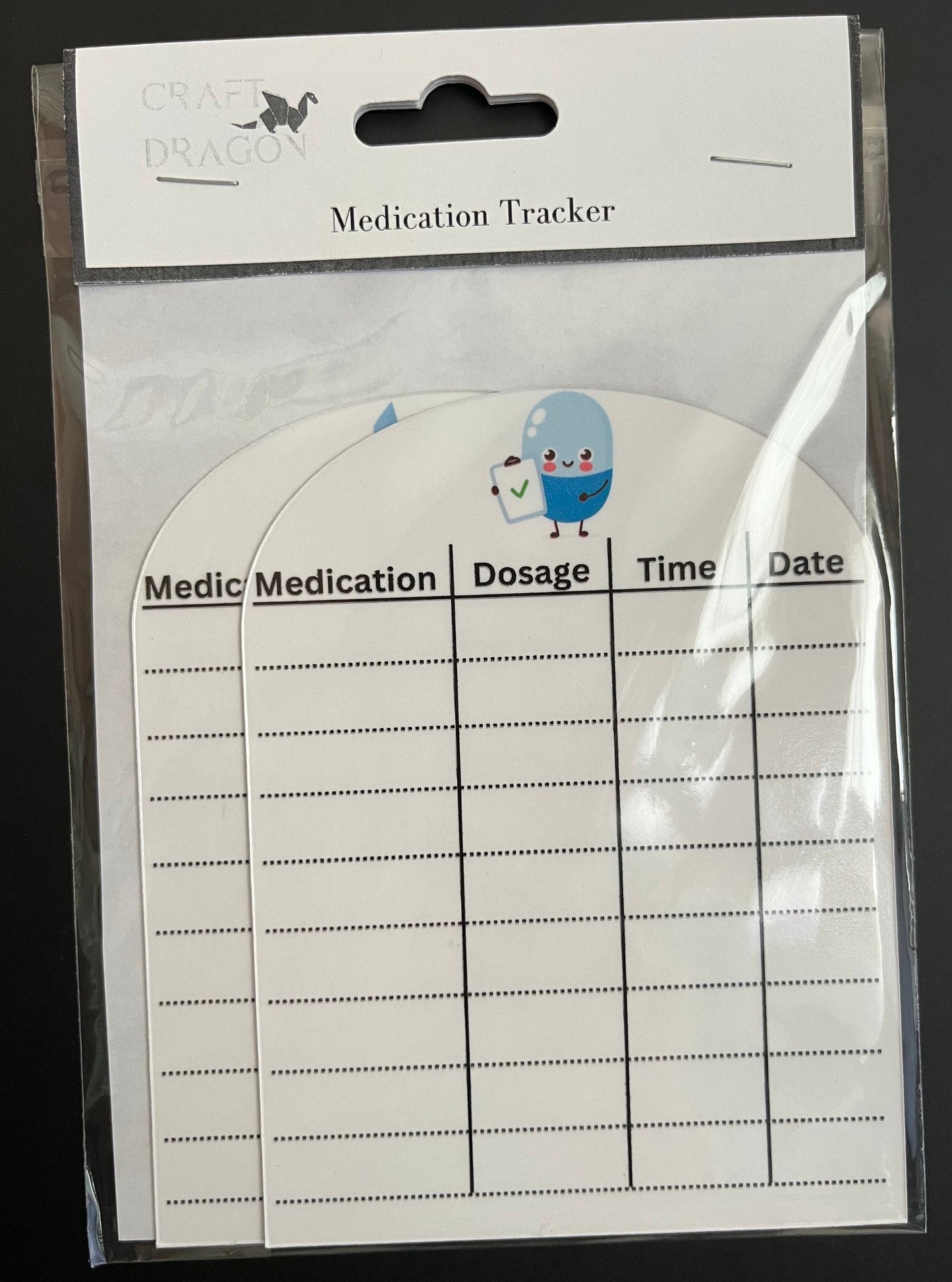 Magnetic Dry Erase Medication Tracker set of 2 // Colorful Medication Tracker Fridge Magnet